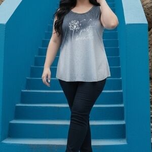 2XL Women's Gradient Gray Tank Top